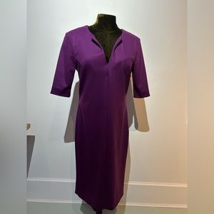 Diane Von Furstenberg purple jersey knit dress, size 8